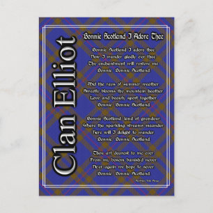 Bonnie Scotland I Adore the Klan Elliot Tartan Vykort