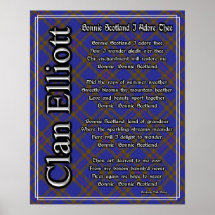 Bonnie Scotland I Adore the Klan Elliott Tartan Poster