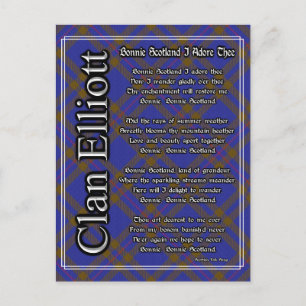 Bonnie Scotland I Adore the Klan Elliott Tartan Vykort