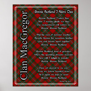 Bonnie Scotland I Adore The Klan MacGregor Tartan Poster