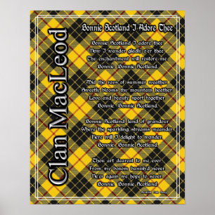 Bonnie Scotland I Adore The Klan MacLeod Tartan Poster