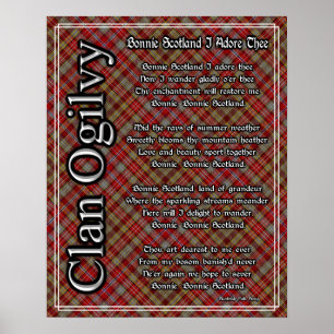 Bonnie Scotland I Adore The Klan Ogilvy Tartan Poster