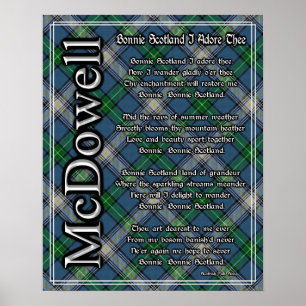 Bonnie Scotland I Adore Thee McDowell Klan Tartan Poster