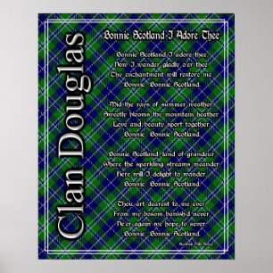 Bonnie Scotland I Adore Thors Klan Douglas Tartan Poster