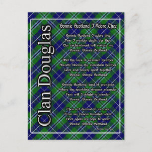 Bonnie Scotland I Adore Thors Klan Douglas Tartan Vykort