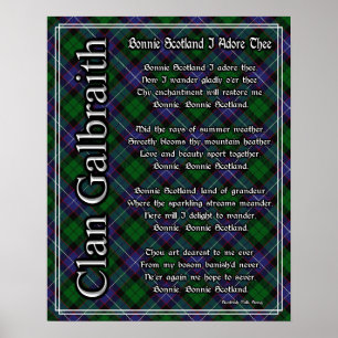 Bonnie Scotland I Adore Thors Klan Galbraith Tarta Poster