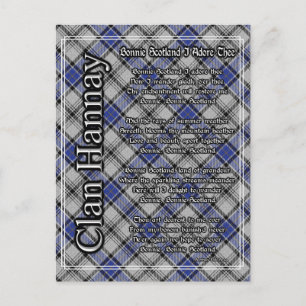 Bonnie Scotland I Adore Thors Klan Hannay Tartan Vykort