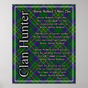 Bonnie Scotland I Adore Thors Klan Hunter Tartan Poster
