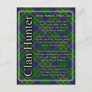 Bonnie Scotland I Adore Thors Klan Hunter Tartan Vykort