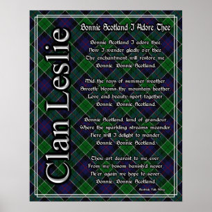 Bonnie Scotland I Adore Thors Klan Leslie Tartan Poster