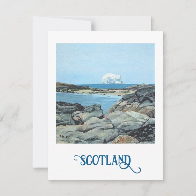 Bonnie Scotland North Berwick Bass Sten bra art Julkort (Framsida)