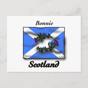 Bonnie Scotland thistle flagga Vykort