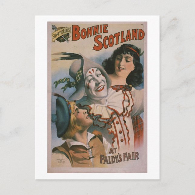 "Bonnie Scotland" Vintage Theater Vykort (Framsida)
