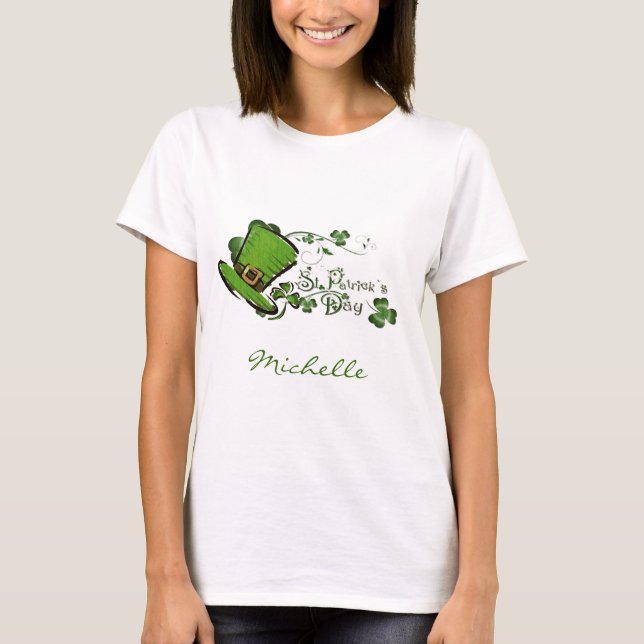 Bonnie St. Patricks Day CUSTOM Name Business Tee (Framsida)
