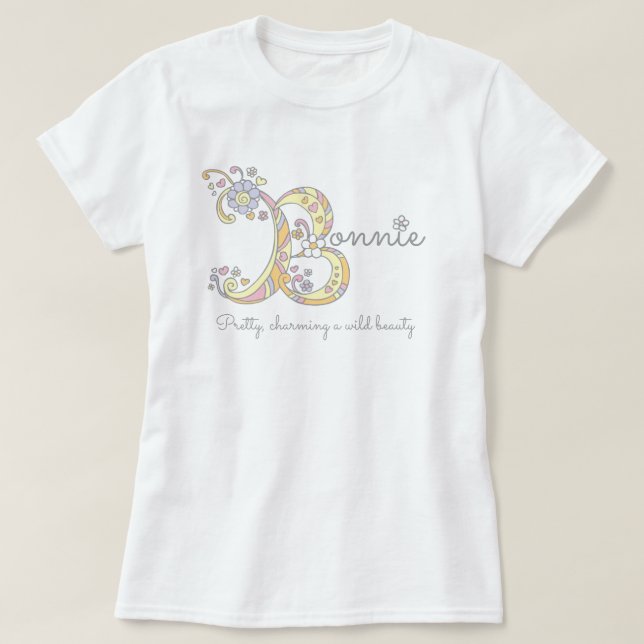Bonnie tjejer B namn: monogram Tee Shirt (Design framsida)