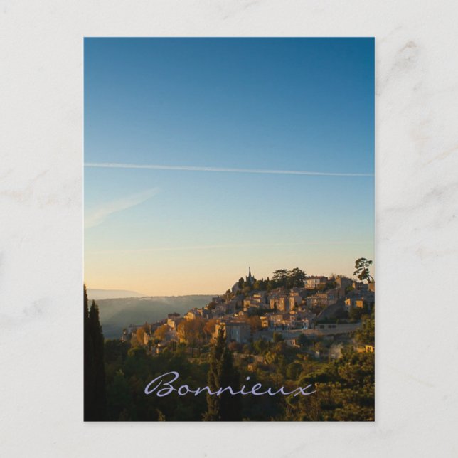 Bonnieux, byn i Luberon, Provence. Vykort (Framsida)