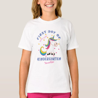 Bonny Unicorn Personlig Kindergarten första dagen T Shirt