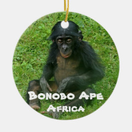 Bonobo Ape-serien för utrotningshotade arter Julgransprydnad Keramik