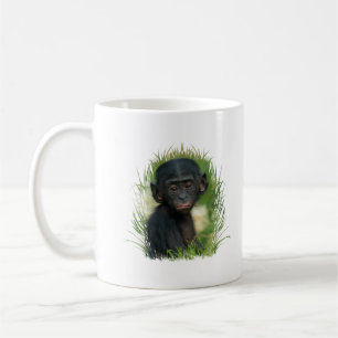 Bonobo Baby i gräs Kaffemugg