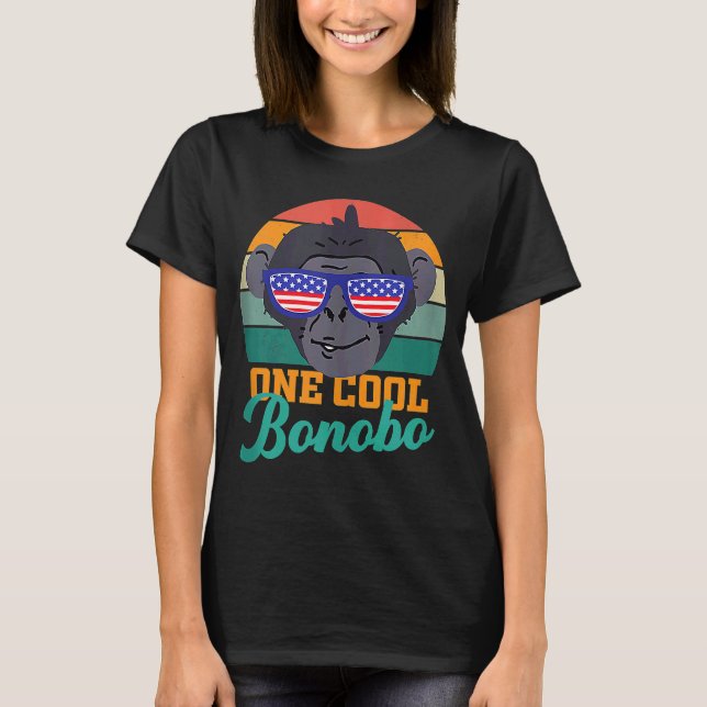 Bonobo chimpanzee USA flagga World Bonobo Day mana T Shirt (Framsida)