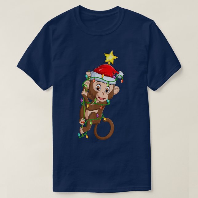 Bonobo Lighting Julafton Träd Matching Bonobo Chri T Shirt (Design framsida)