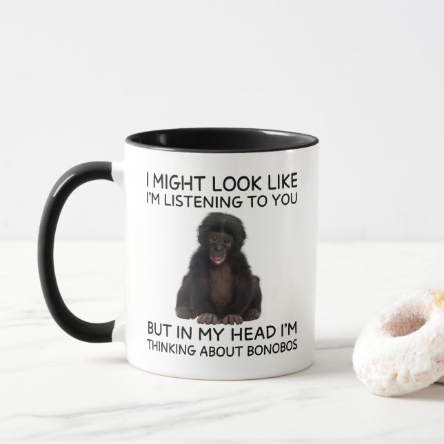 Bonobo Mug Funny Thinking Ape Mugg (Med munk)
