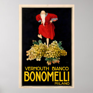 Bonomelli Vermouth Bianco av Archille Mauzan Mat Poster