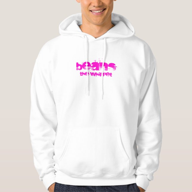 Bönor den Whippet hoodien Sweatshirt (Framsida)