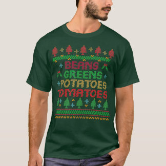 Bönor Grönt Potatis Tomater Novelty Design T Shirt