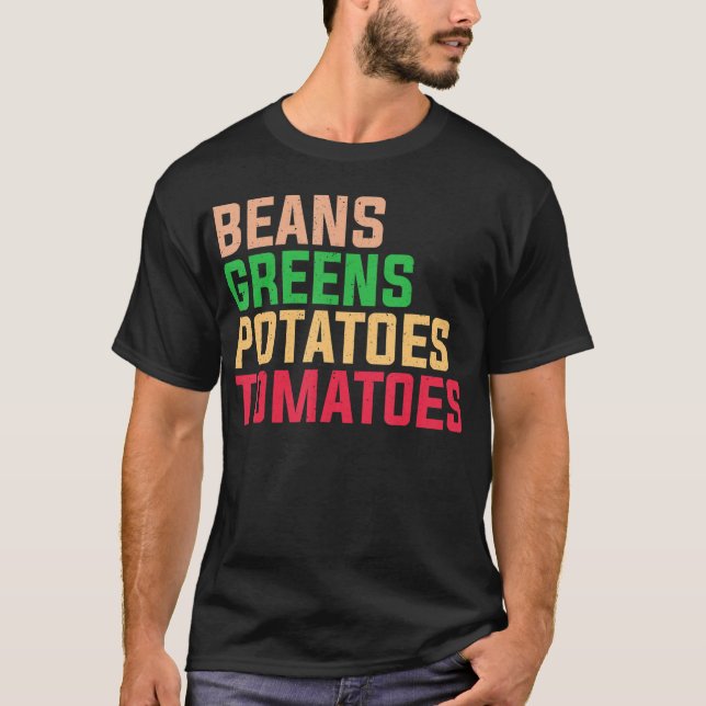 Bönor Grönt Potatis Tomater Thanksgiving Appare T Shirt (Framsida)