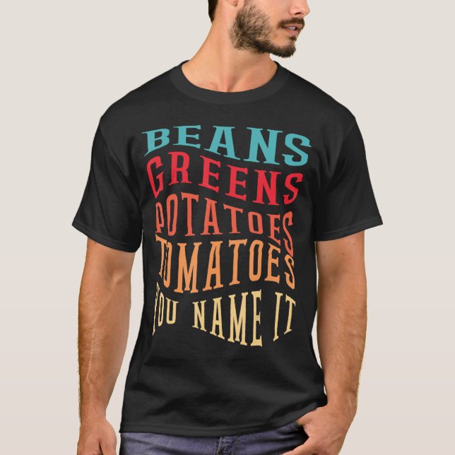 Bönor Grönt Potatis Tomater - Thanksgivingen Kärle T Shirt (Framsida)