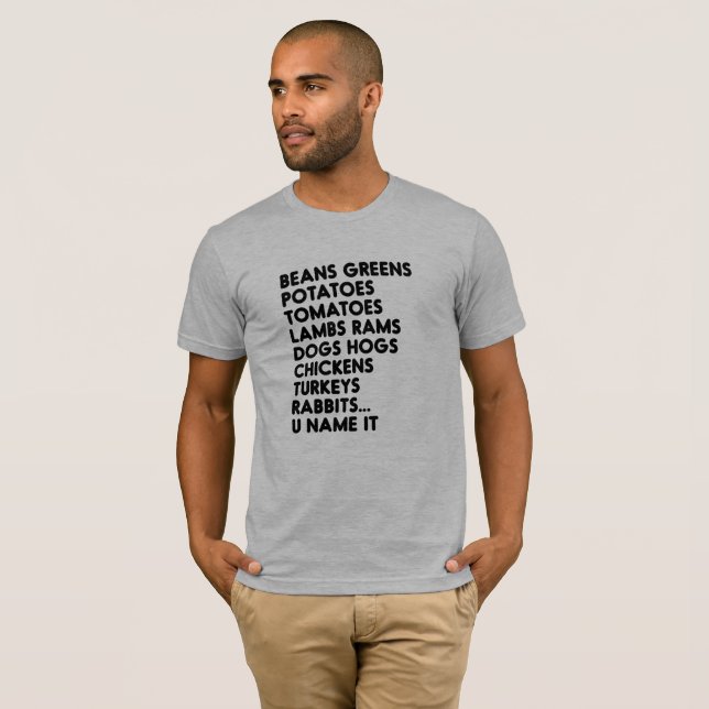 Bönor Grönt Potatis under Namn IT-Thanksgivingen T Shirt (Hel framsida)