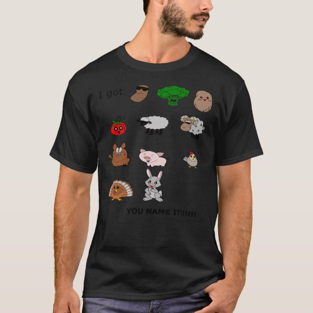 Bönor, Gröntar, potatis, tomatskörtel   T Shirt (Framsida)