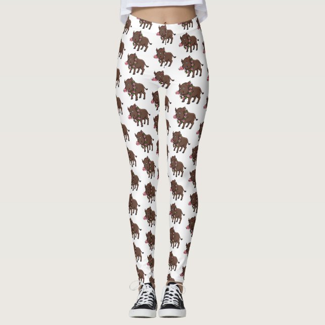 Bönor och blommor för vild av tecknad leggings (Framsida)