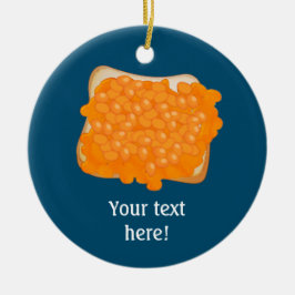 Bönor på rostat bröd - din text julgransprydnad keramik