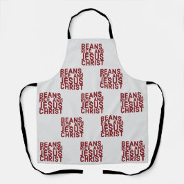 Bönor, Ris och Jesus Kristus Kitchen Apron