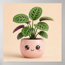 Bönplanta Kawaii Inomhusväxt Affisch