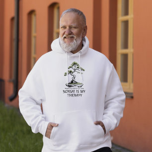 Bonsai är min terapi roligt citat för bonsai-älska hoodie