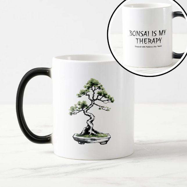 Bonsai är min terapi roligt citat för bonsai-älska magisk mugg (Skapare uppladdad)