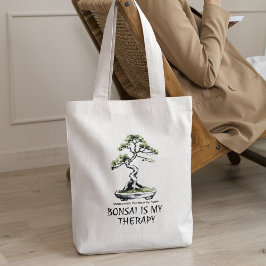 Bonsai är min terapi roligt citat för bonsai-älska tygkasse