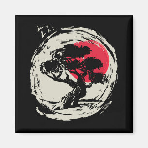 Bonsai Art Japansk solnedgång Magnet