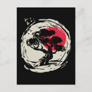 Bonsai Art Japansk solnedgång Vykort