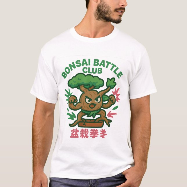 Bonsai Battle Club – Fierce Roots, Calm Mind T Shirt (Framsida)