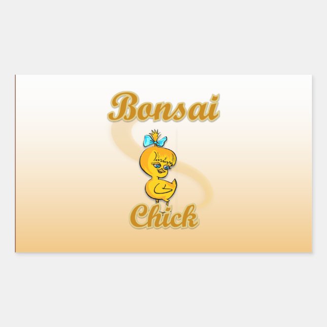 Bonsai Chick Rektangulärt Klistermärke (Framsida)
