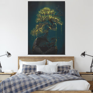 Bonsai från Guld Canvastryck