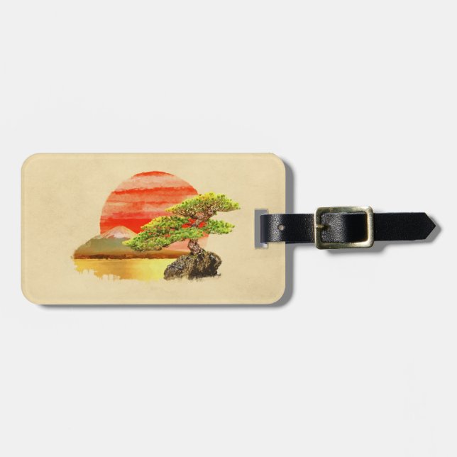 Bonsai Gräs Träd - Fuji Sunset i färg Bagagebricka (Horisontell Framsida)