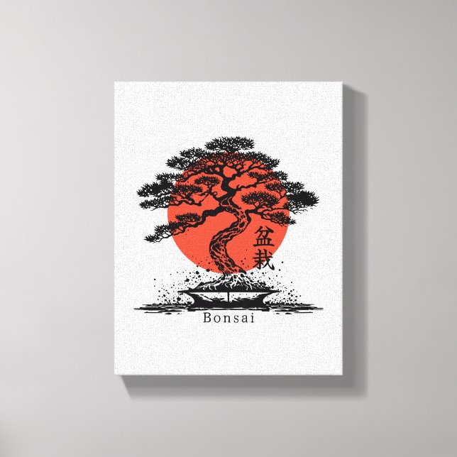 Bonsai Japansk Kanji-Personlig Canvastryck (Framsida)