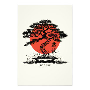 Bonsai Japansk Kanji-Personlig Fototryck