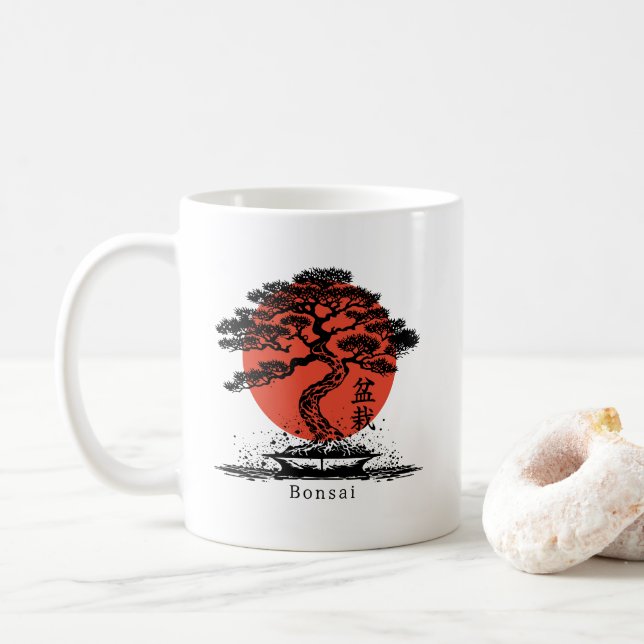 Bonsai Japansk Kanji-Personlig Kaffemugg (Med munk)