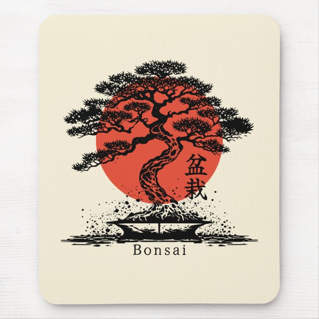 Bonsai Japansk Kanji-Personlig Musmatta (Framsidan)